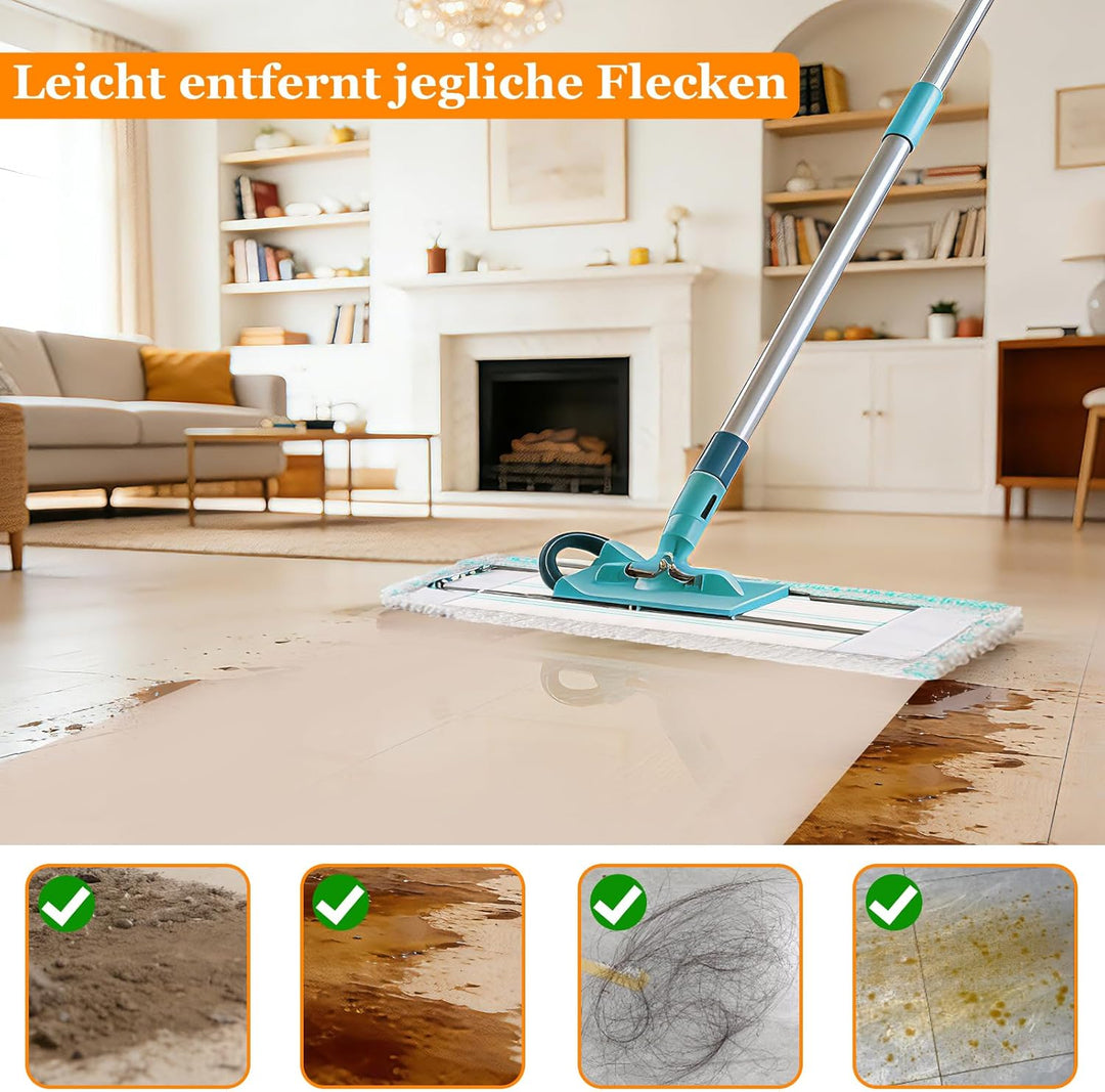 4 Stück Ersatz-Wischbezüge für Leifheit Profi XL Cotton Plus/Profi XL Micro Duo Vollstiel Bodenwisch