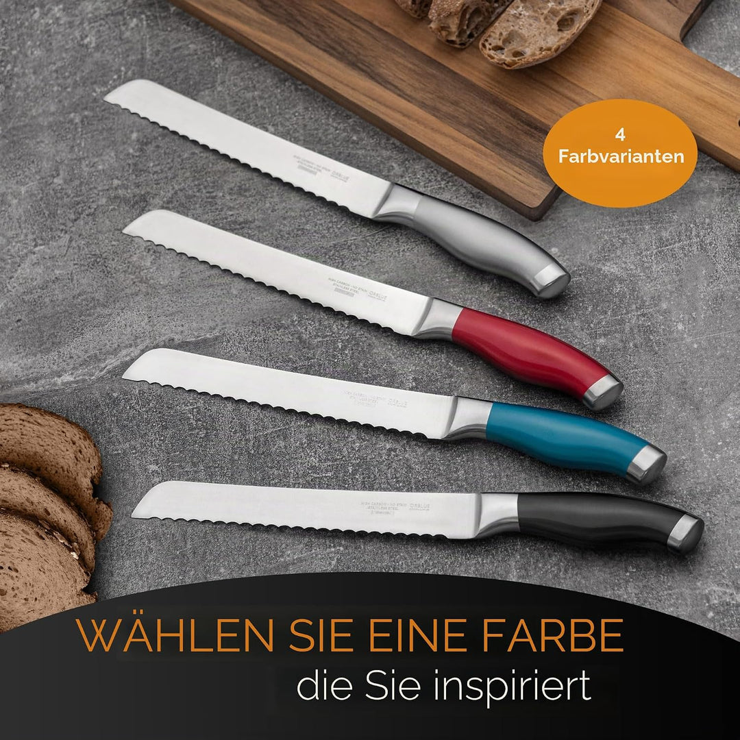 Orblue Brotmesser aus Edelstahl mit Wellenschliff – Ultrascharfes Profi Küchenmesser, Ideal für Brot