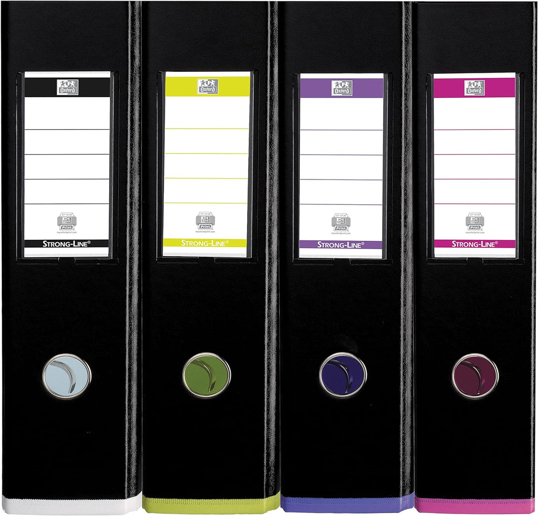 Oxford Ordner A4, myColour, 8 cm breit, zweifarbig schwarz sortiert, 10 Stück