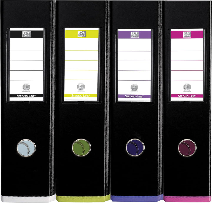 Oxford Ordner A4, myColour, 8 cm breit, zweifarbig schwarz sortiert, 10 Stück