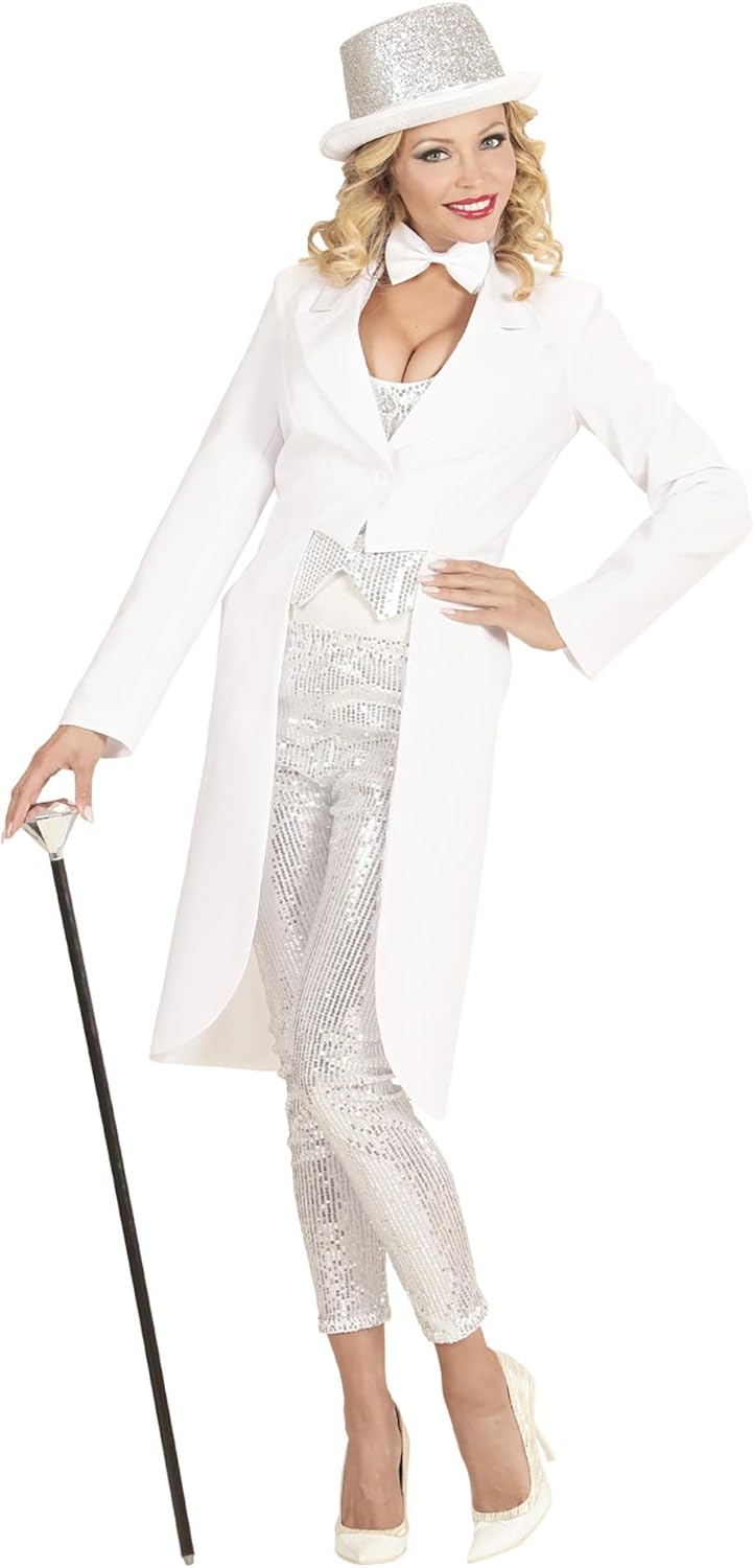 W WIDMANN MILANO Party Fashion - Kostüm Frack Damen, Showgirl, Karneval, Mottoparty Weiss S, Wei&amp;