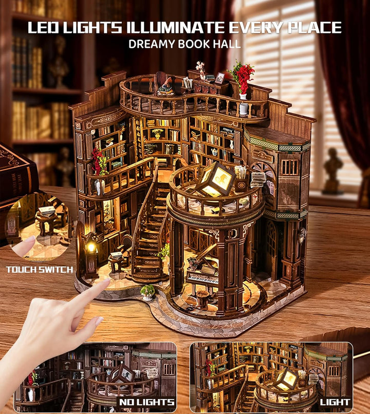 Spilay Miniatur Haus, DIY Miniature House Modellbausatz Mit LED-Licht, Puppenhaus Holz Tiny House, K
