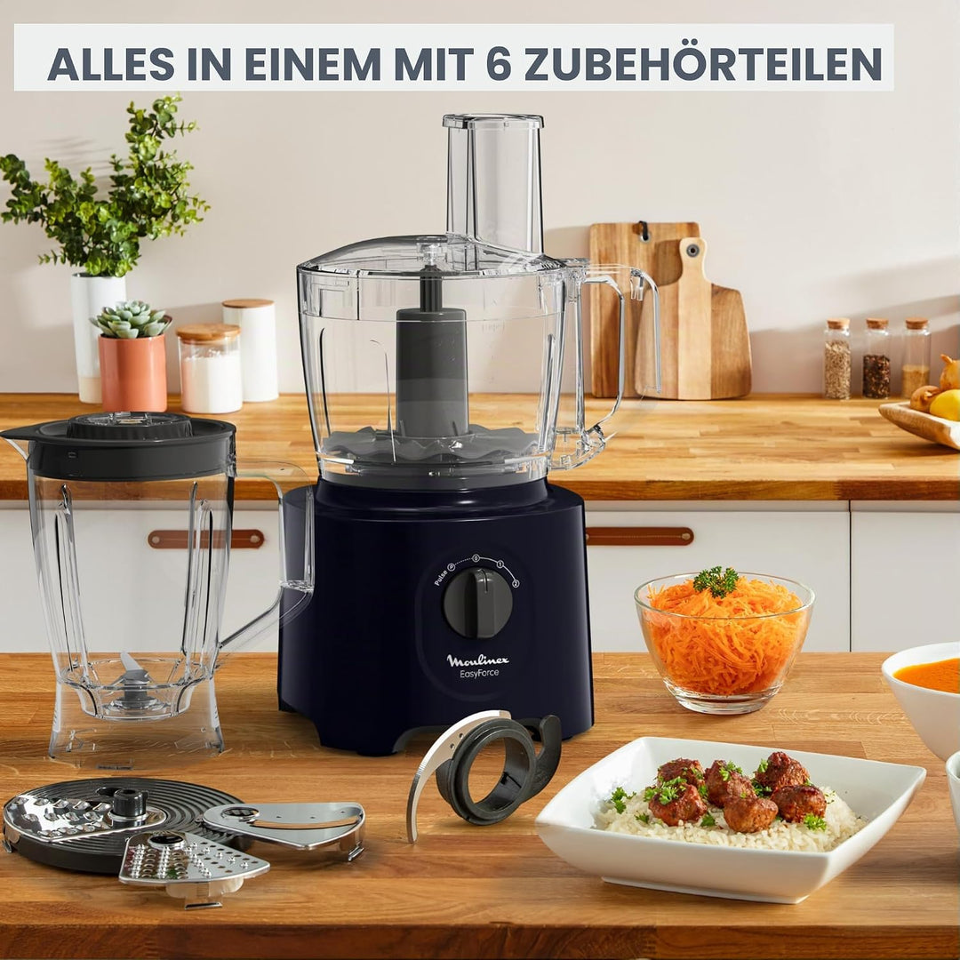 Moulinex Easy Force Multifunktions-Küchenmaschine, 800 W, 25 Funktionen, 2 Geschwindigkeitsstufen +