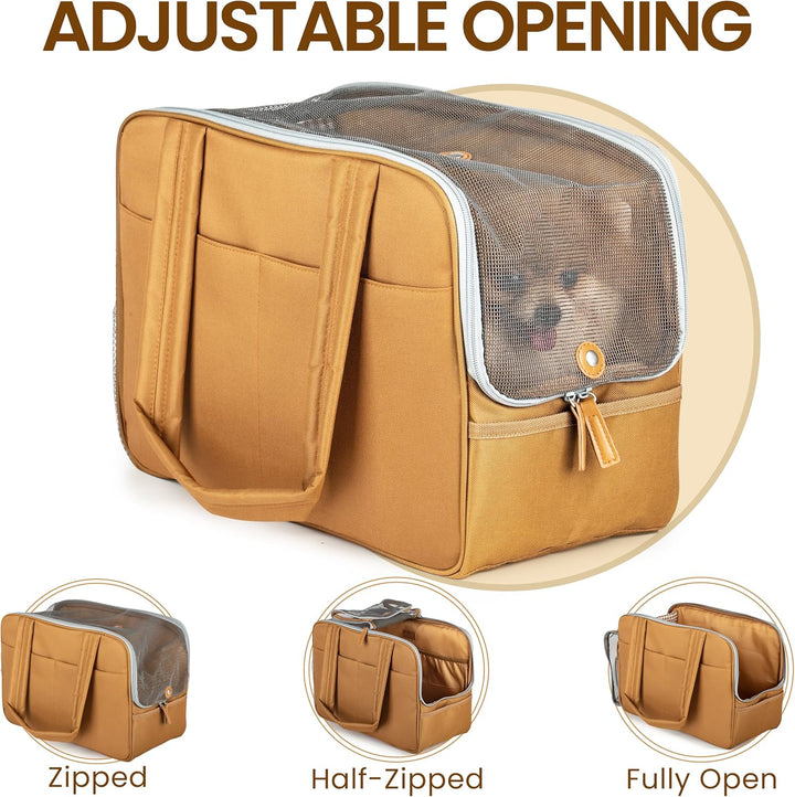 Hundetragetasche für kleine Hunde – Baumwolle gepolsterte Innenseite, mehrere Taschen, atmungsaktive