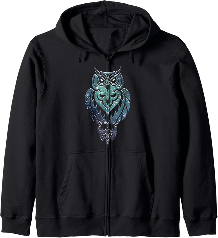 Eule Night Stars Galaxy Kapuzenjacke