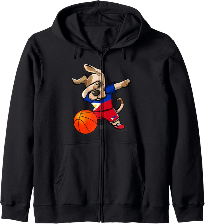 Dabbing Dog The Philippines Basketball Fans Philippine Flagge Kapuzenjacke
