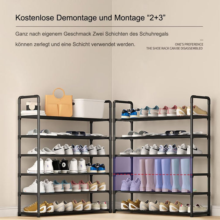Schuhregal mit 5 Ebenen, Schuhständer aus Metall, Schuhaufbewahrung, Schuh-Organizer für 12 Paar,sta