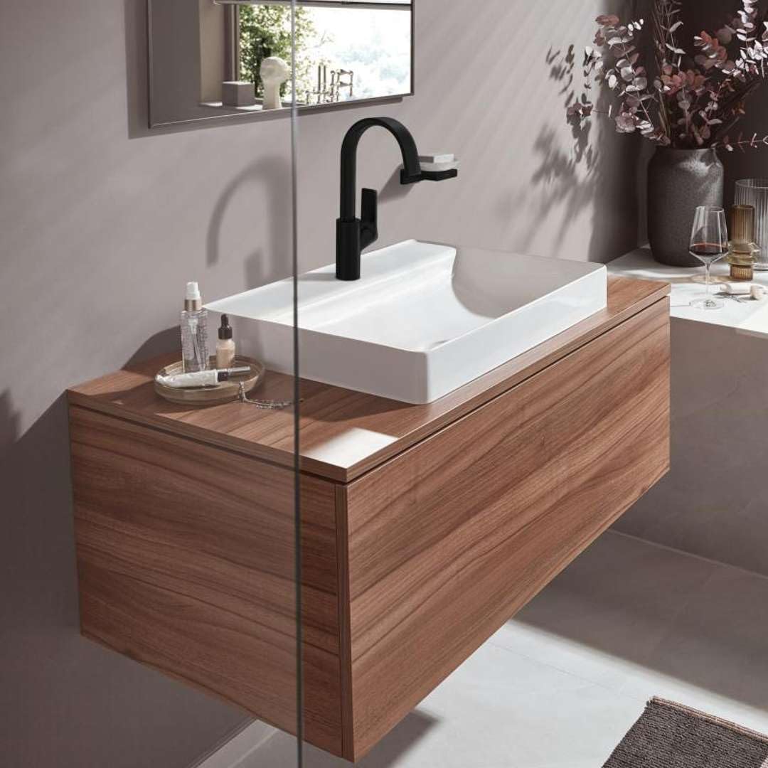hansgrohe Waschtischarmatur Vivenis, Wasserhahn Bad mit Auslauf Höhe 210 mm, Badarmatur wassersparen