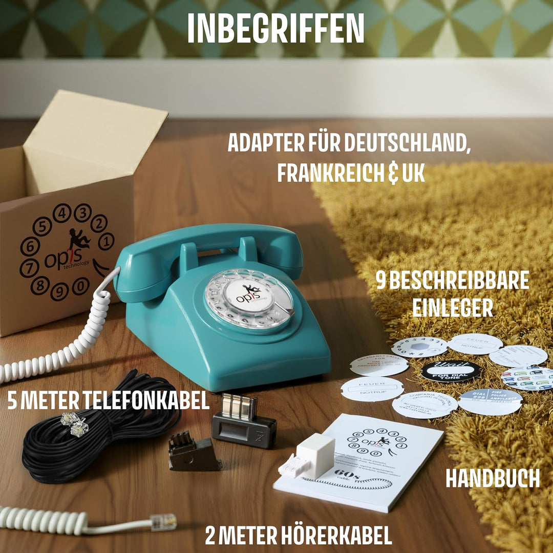 Retro Telefon Wählscheibe/Festnetztelefon Retro/Telefon mit Schnur/Telefon mit Wählscheibe/Telefon R