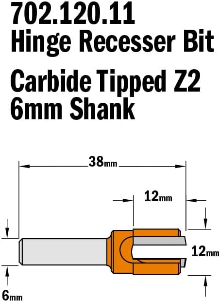 CMT ORANGE TOOLS 702.120.11 - HARTMETALL-BESCHLAGFRÄSER Z2 S=6 D=12X12X38
