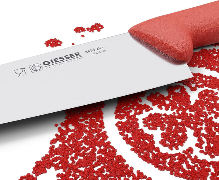 Giesser seit 1776 - Made in Germany - Kochmesser rot, Basic Red, Klinge 20 cm, rutschfest, Küchenmes