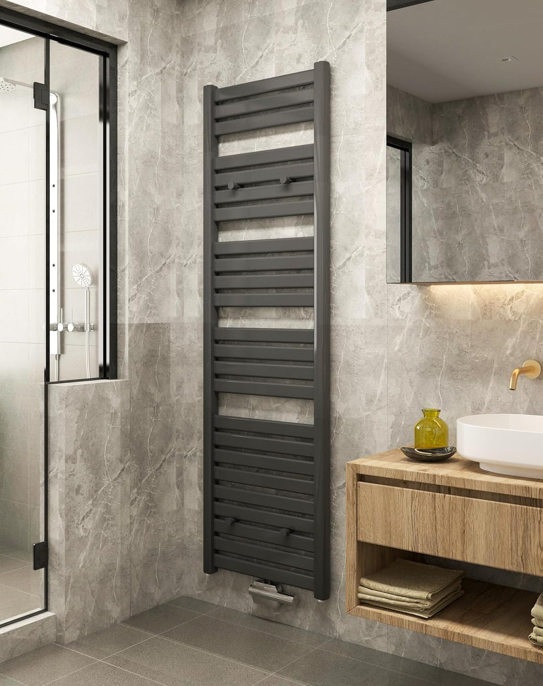 MC Heat® Premium Badheizkörper 500x1200 mm - Handtuchheizkörper in Weiss (RAL 9016) - Paneelheizkörp