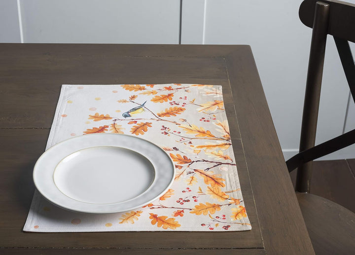 Maison d'Hermine Platzsets 4er-Set 100% Baumwolle waschbare Tischsets Wiederverwendbare Tischsets fü