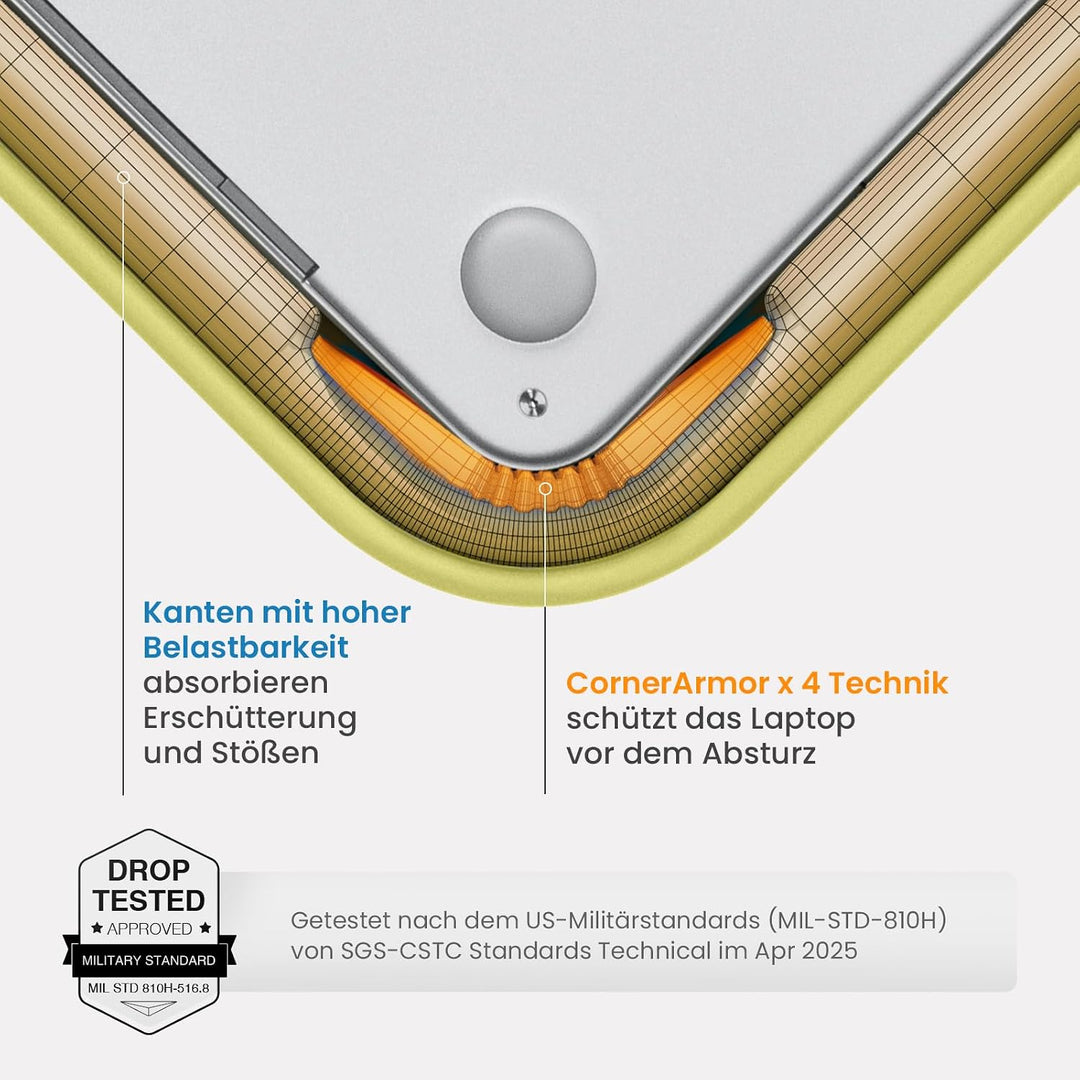 tomtoc 360° Gepolsterte MacBook Neo Tasche für 13 Zoll MacBook Neo A18 Pro | Gesteppte Hülle für 13