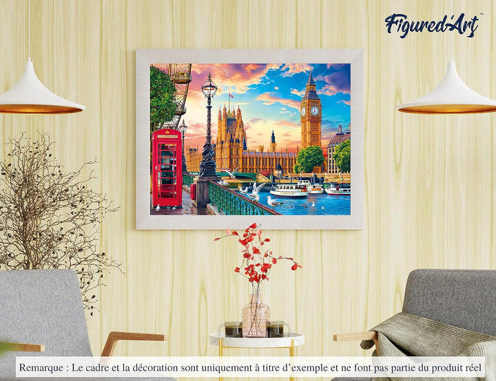 Figured'Art Malen Nach Zahlen Erwachsene Mit Rahmen Frühling in London - Paint by Numbers Basteln DI