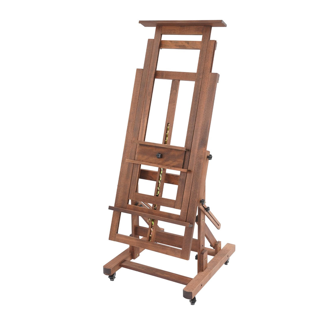 Staffelei Holz Einstellbar 140-300cm Staffeleien Gross mit Rädern, waagerecht und senkrecht malen, f