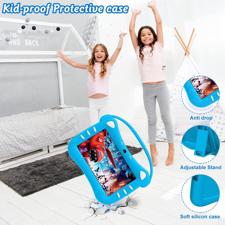 VESWWE Kinder Tablet 7 Zoll Android Tablet für Kinder mit WiFi Bluetooth 32GB ROM kindgerechte Hülle
