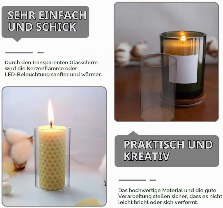 BESPORTBLE 8 Stücke Windlicht Glaszylinder Teelichtgläser Windlichtgläser Ersatz Zylinder Ohne Boden