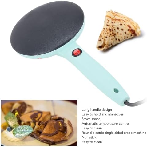 Asixxsix Kabelloser Crepe Maker, 8 Zoll runder elektrischer Crêpe-Maker, leicht zu reinigen, Automat