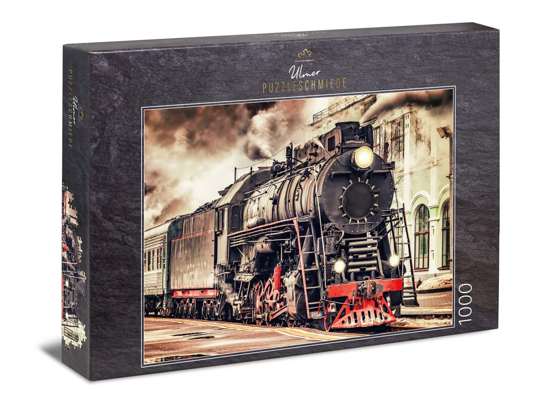 Ulmer Puzzleschmiede - Puzzle „Railroad“– Klassisches 1000 Teile Puzzle – Eisenbahn-Motiv Einer hist