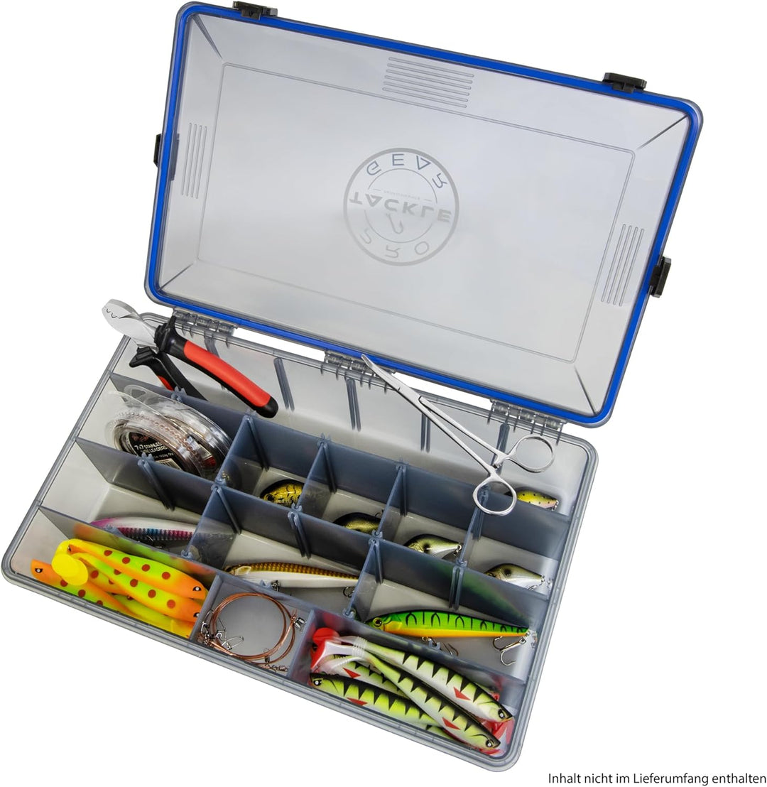 Pro Tackle Lure Box Shallow Köderbox Kunstköderbox Angelbox Tacklebox, grau, wasserdicht (Deep - 35,