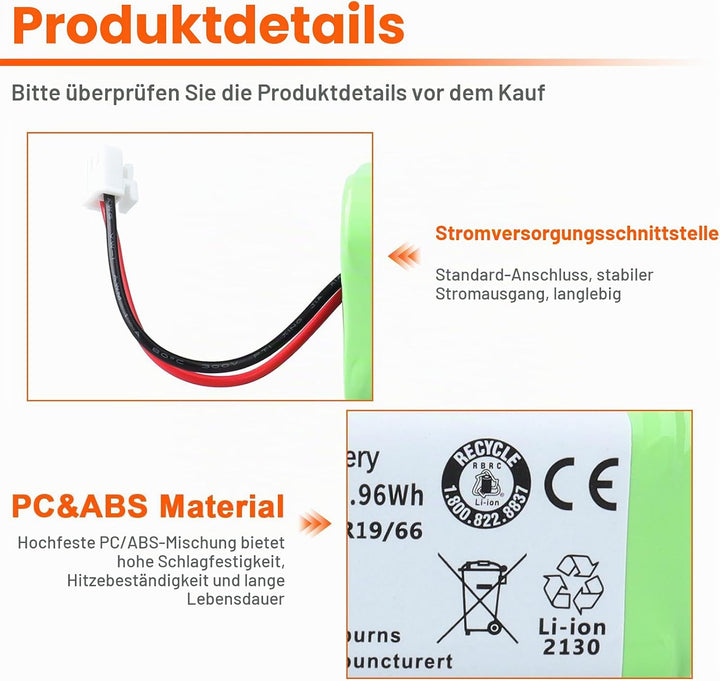 JIMACRO RVBAT850 Akku Kompatibel mit Shark Ion Robot RV1001AE, R75, R85, R761, S87, RV751, RV850, RV