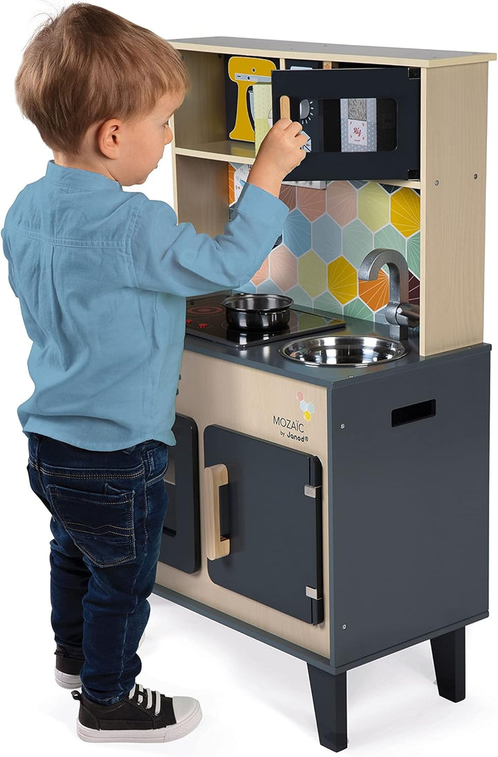 Janod - Mein erstes Konstruktionsspiel - FSC-Holzbohrmaschine - Rollenspielzeug - 2 magnetische Werk