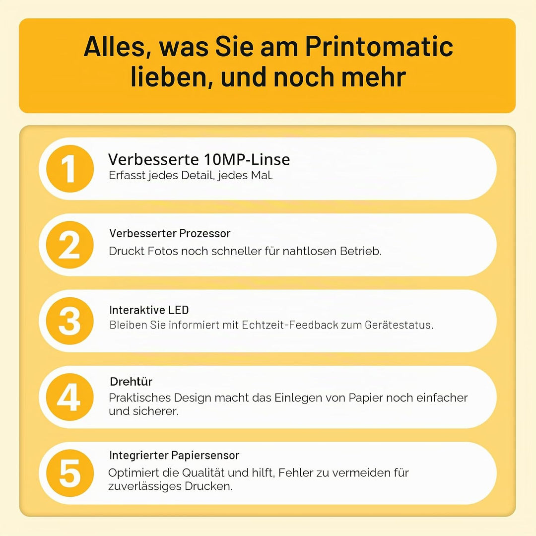 Kodak Printomatic+ Sofortbild Digitalkamera Starter-Set mit Tasche und 20er Zink-Fotopapier – 10MP,
