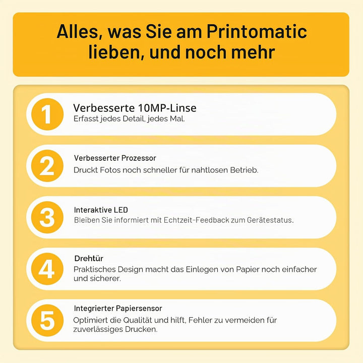 Kodak Printomatic+ Sofortbild Digitalkamera Starter-Set mit Tasche und 20er Zink-Fotopapier – 10MP,