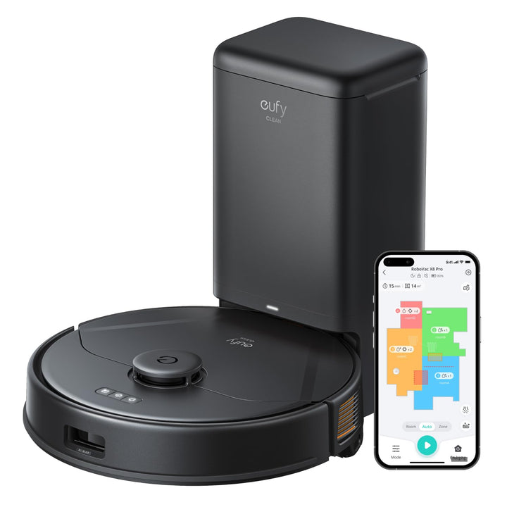 eufy X8 Pro Saugroboter mit Absaugstation & Wischfunktion, Twin-Turbine 2× 4.000Pa Saugkraft, Entwir