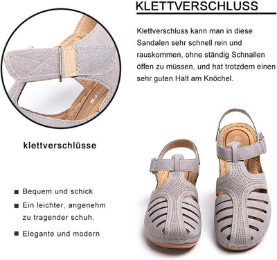 Hitmars Sandalen Damen Keilabsatz Pantoletten Plateau Geschlossene Sommer Keilsandalen Slingback Fus