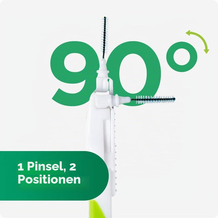 GUM BI-DIRECTION Zwei-Winkel-System Interdentalbürsten | 90 Grad Positionierung | Zahnreinigung und