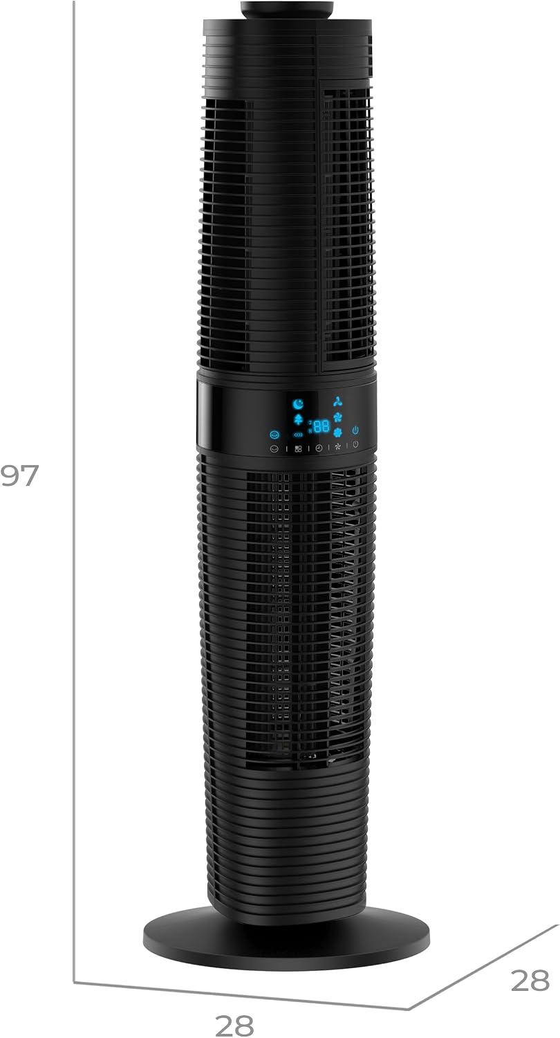 Turmventilator FLOW 360 Dual Air 360° 3 Stufen Timer 8h 96,8 cm Oszillierend 90° 45W Tower Fan Venti