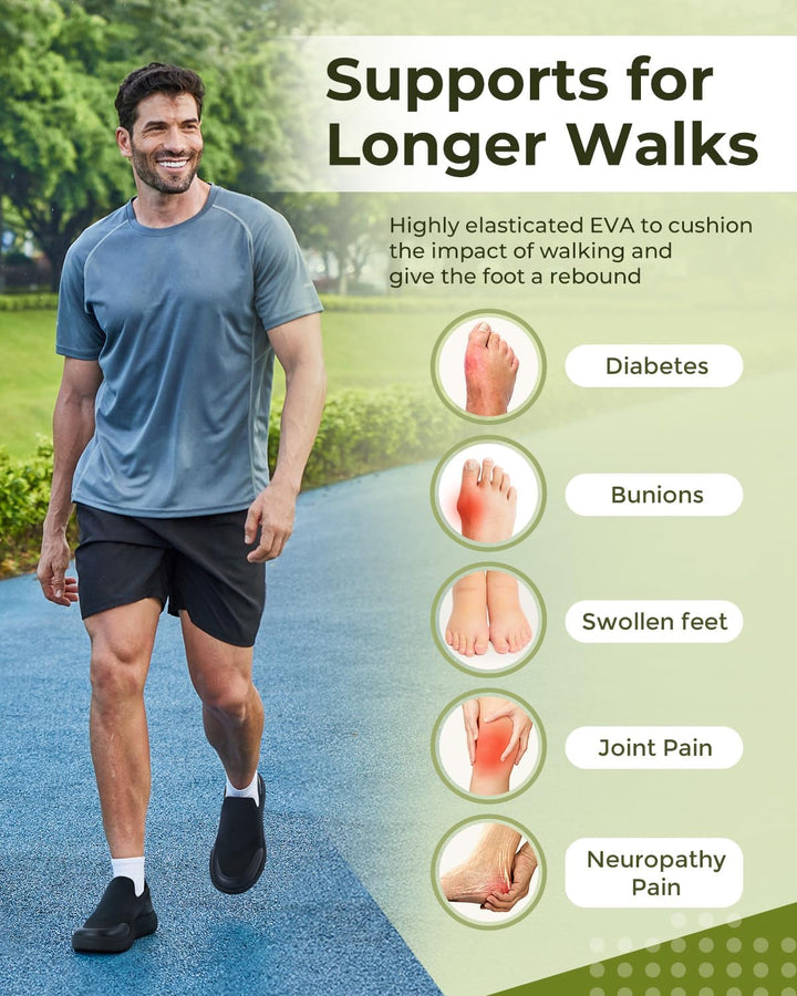 FitVille Herren Slip on Sneakers Extra Weite Leichte Slipper Schuhe Herren extra breit Atmungsaktiv