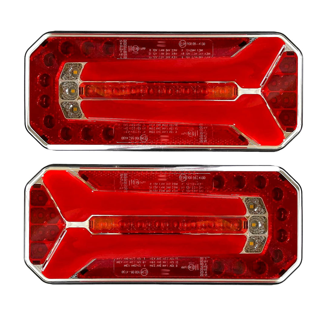 MelTruck® 2x ADR LED Rückleuchte Rücklicht 12V 24V für LKW PKW Anhänger 4 Funktionen E20