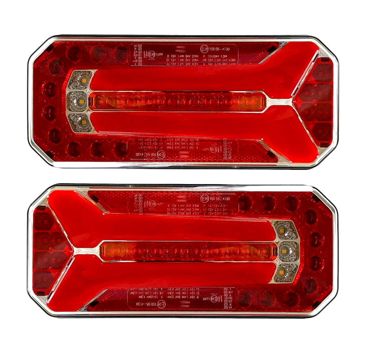 MelTruck® 2x ADR LED Rückleuchte Rücklicht 12V 24V für LKW PKW Anhänger 4 Funktionen E20