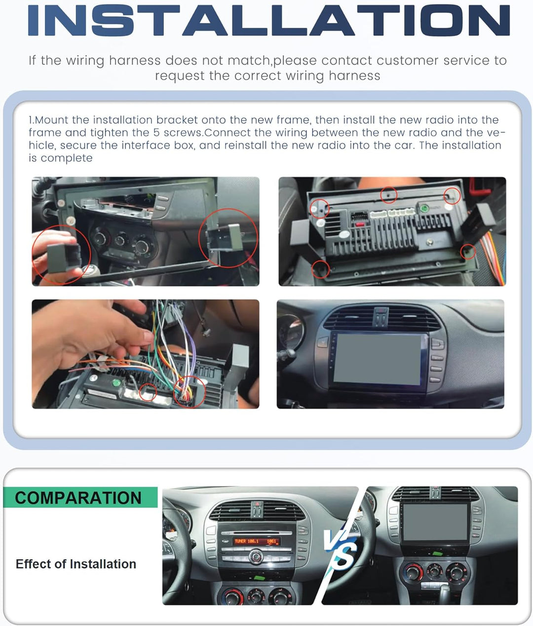 Rimoody 8 Core 6G+128G 9" Autoradio Android für FIAT Bravo 2007-2014 mit Carplay Wireless Android Au