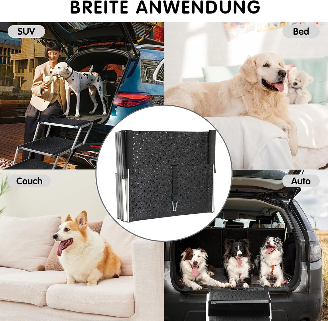 Hundetreppe Auto, Hunderampe Auto klappbar, Einstiegshilfe Hund Auto für alle Fahrzeuge nutzbar, Höh
