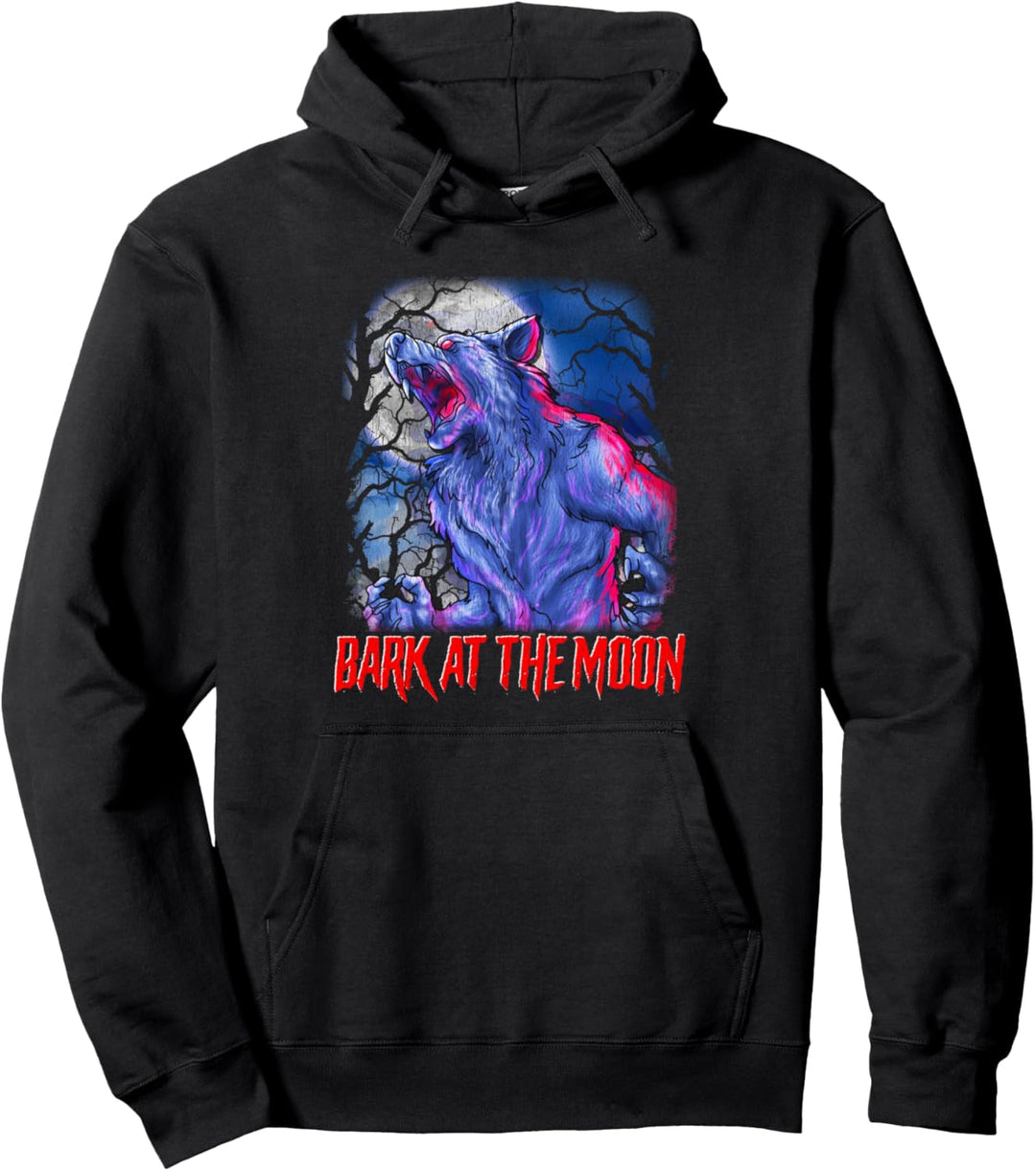 Den Mond anbellen! Heulender Werwolf Pullover Hoodie