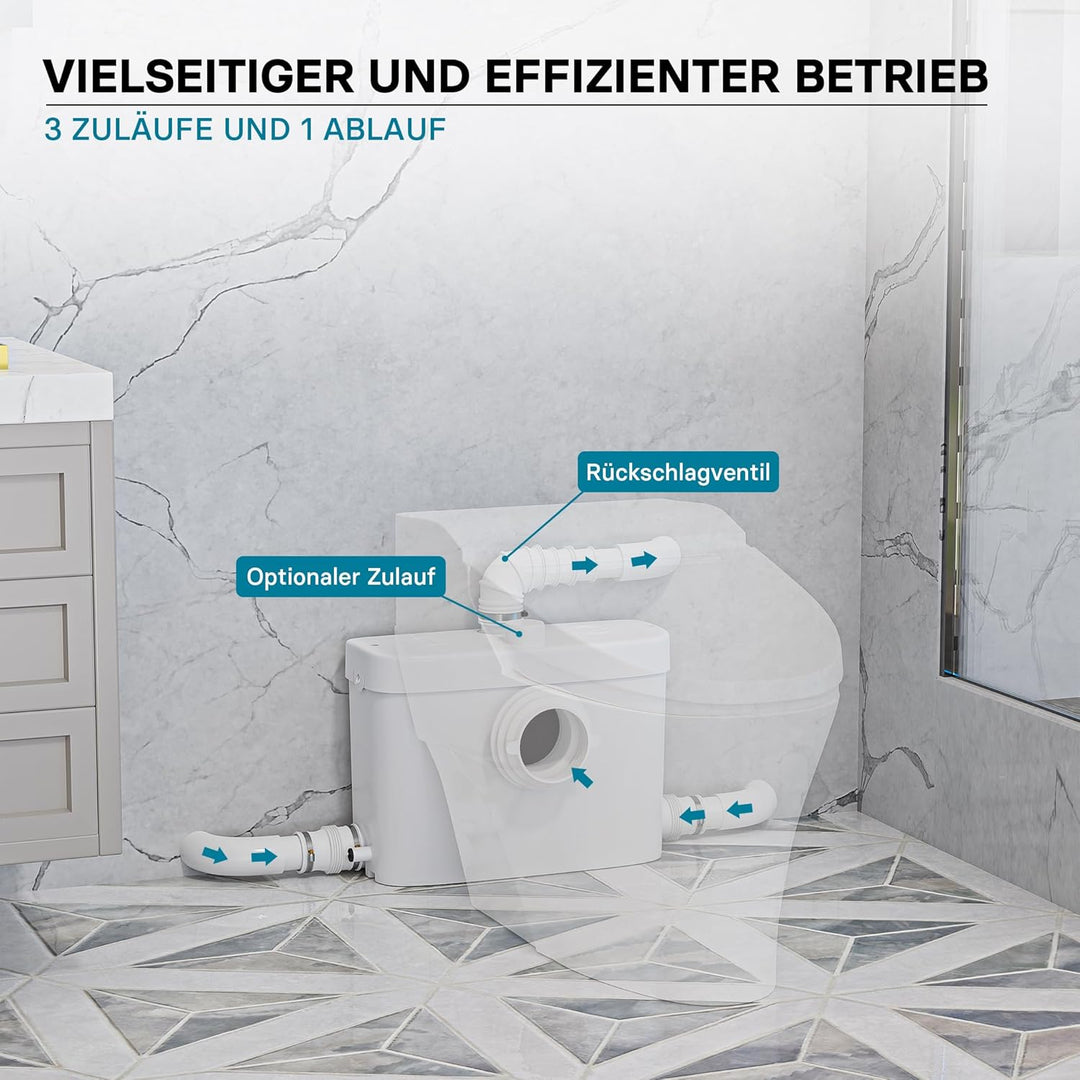 XPOtool 3/1 Hebeanlage mit Frontanschluss, 450W Förderhöhe 7,5m, für Schmutzwasser & Fäkalien