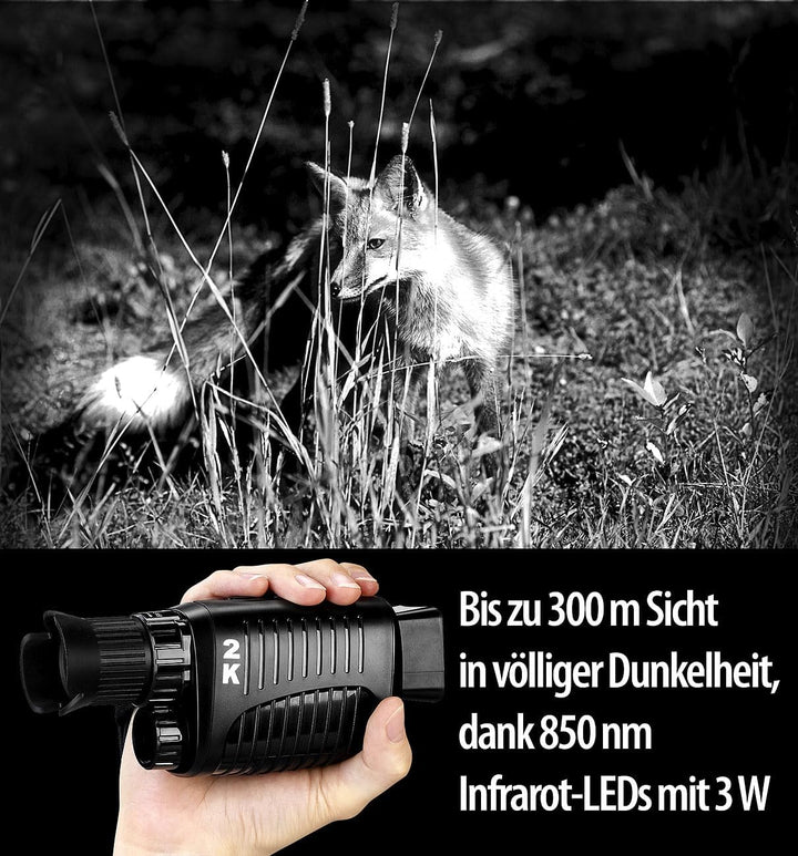 Zavarius Infrarotkamera: Monokulares Infrarot-Nachtsichtgerät, Sicht bis 300 m, Full-HD-Kamera (Wild
