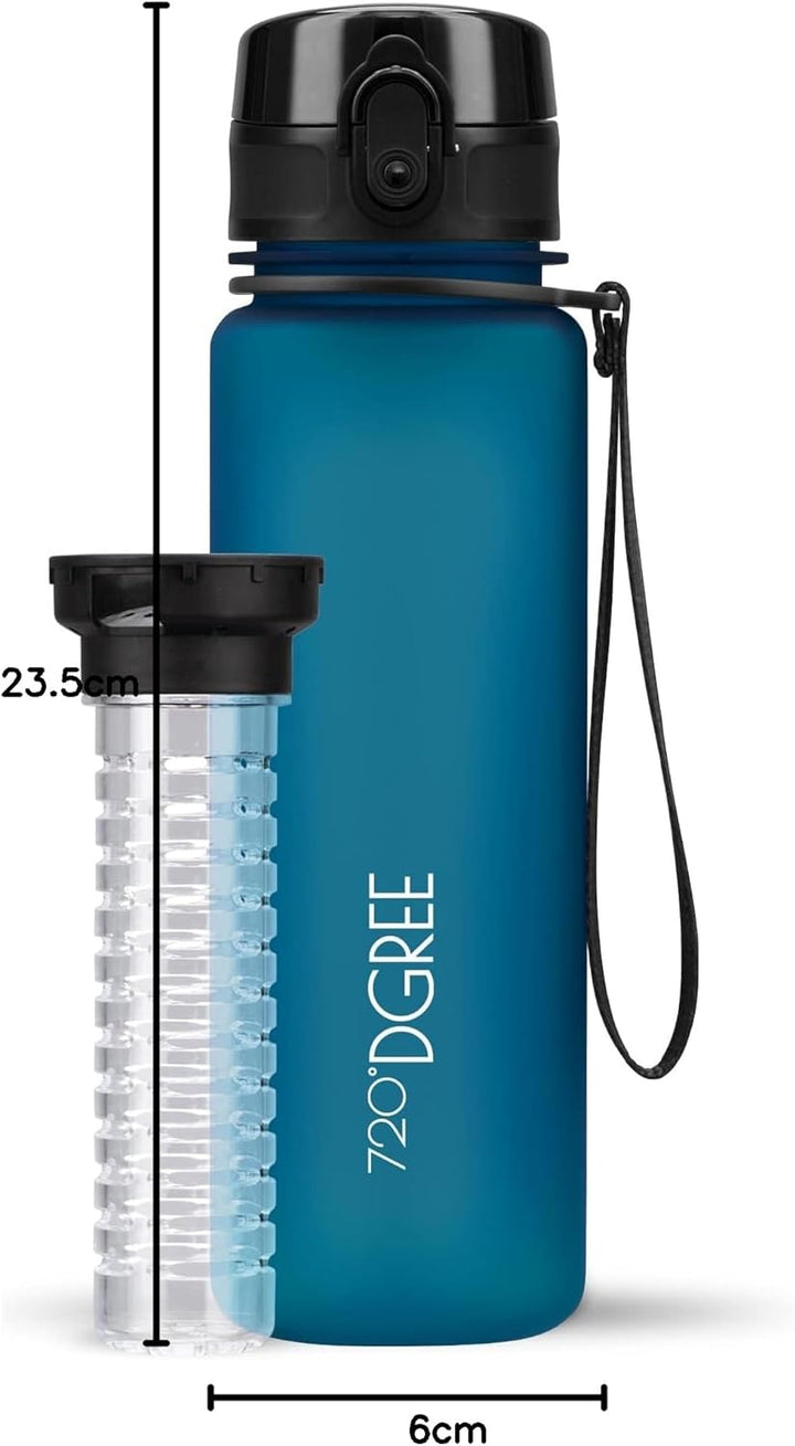 720°DGREE Trinkflasche “uberBottle“ 350ml, 500ml, 650ml, 1l softTouch +Früchtebehälter - Auslaufsich