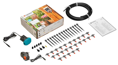 Gardena city gardening Balkon Bewässerung: Vollautomatisches Blumenkastenbewässerungs-Set, für bis z