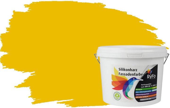 RyFo Colors Silikonharz Fassadenfarbe Lotuseffekt Trend Bernstein 3l - bunte Fassadenfarbe, weitere