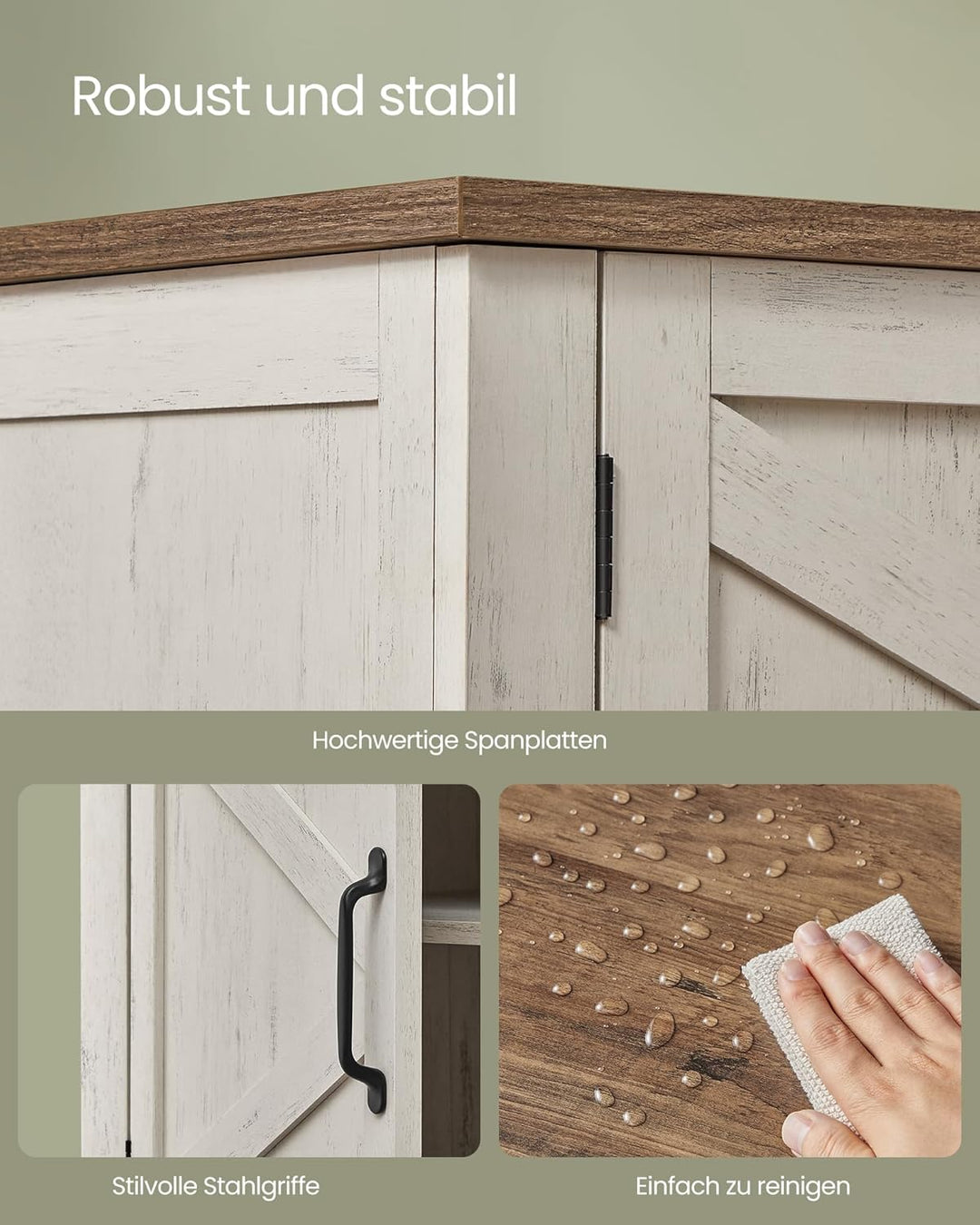VASAGLE Schuhschrank, Schuhregal, Schuhaufbewahrung, traditioneller amerikanischer Stil, Schuh-Organ