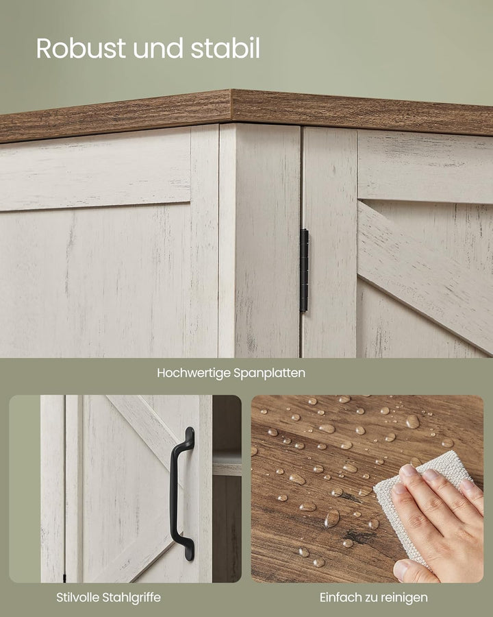 VASAGLE Schuhschrank, Schuhregal, Schuhaufbewahrung, traditioneller amerikanischer Stil, Schuh-Organ
