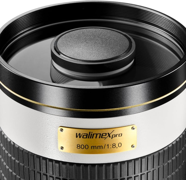 Walimex Pro 15551 800mm 1:8,0 DSLR-Spiegelobjektiv für Nikon F Objektivbajonett weiss (manueller Fok