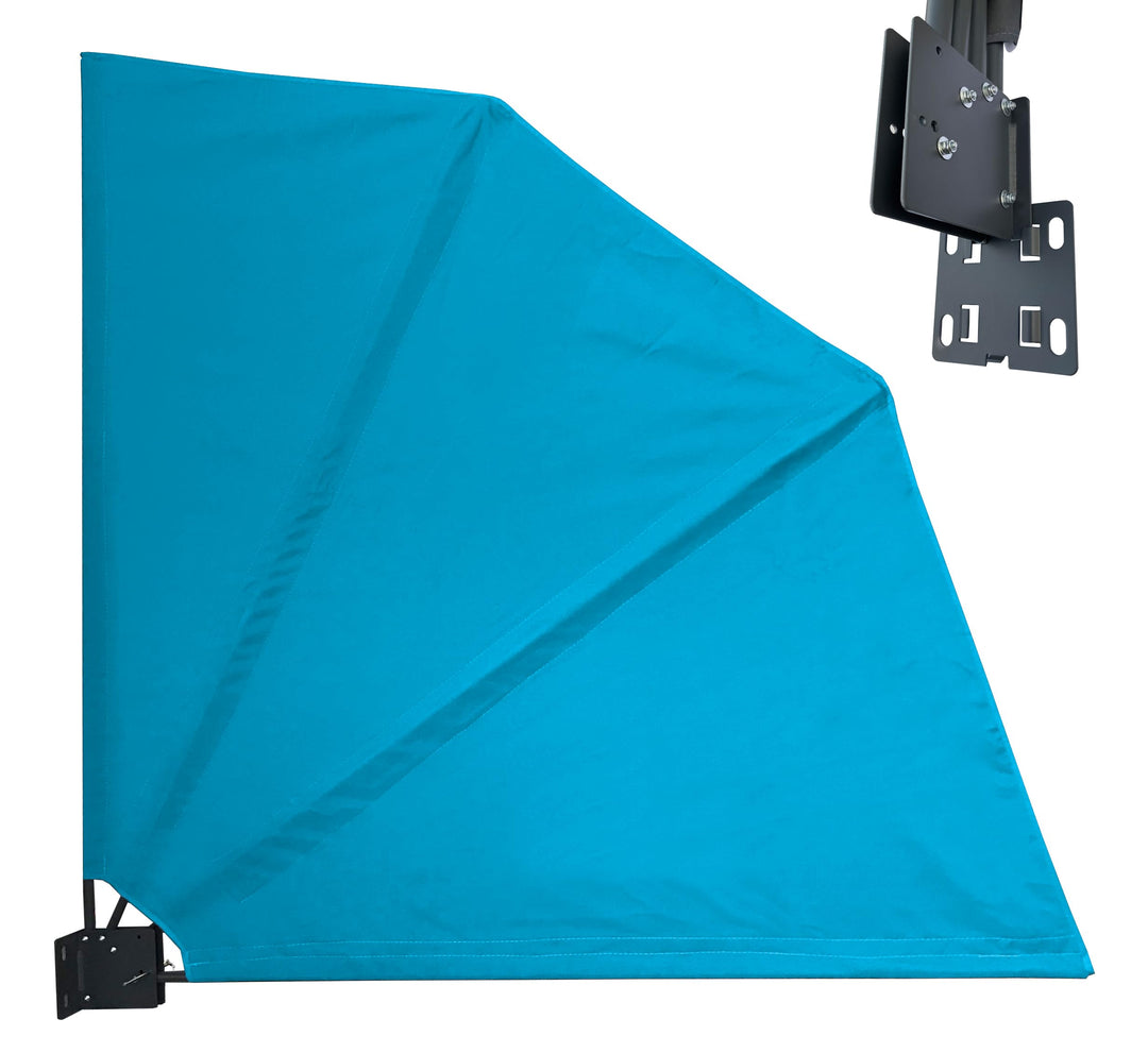 QUICK STAR Balkonfächer 115 x 115 cm Horizon Blue, Easy Mount Wandplatte, Balkon Sichtschutz Fächer