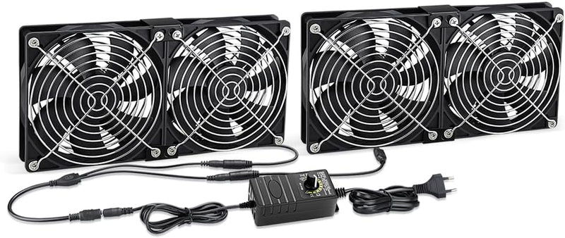 GDSTIME 4 x 120mm Lüfter DC 12V Computer Lüfter Mit AC 230V Lüfter Geschwindigkeitskontrolle einstel