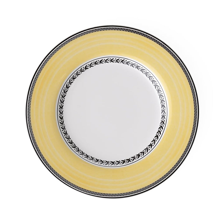 Villeroy und Boch Audun Fleur Speiseteller, 27 cm, Premium Porzellan, Weiss/Grau/Gelb 27 cm Flache P